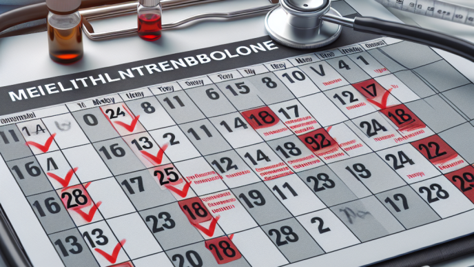 Frequency of health checks during methyltrenbolone